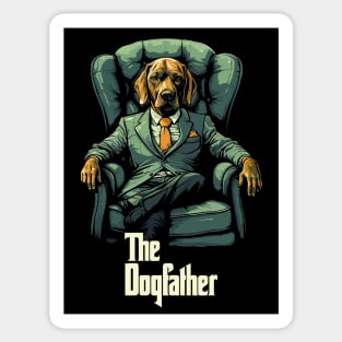 The Dogfather --- Retro Dog Lover Design Sticker